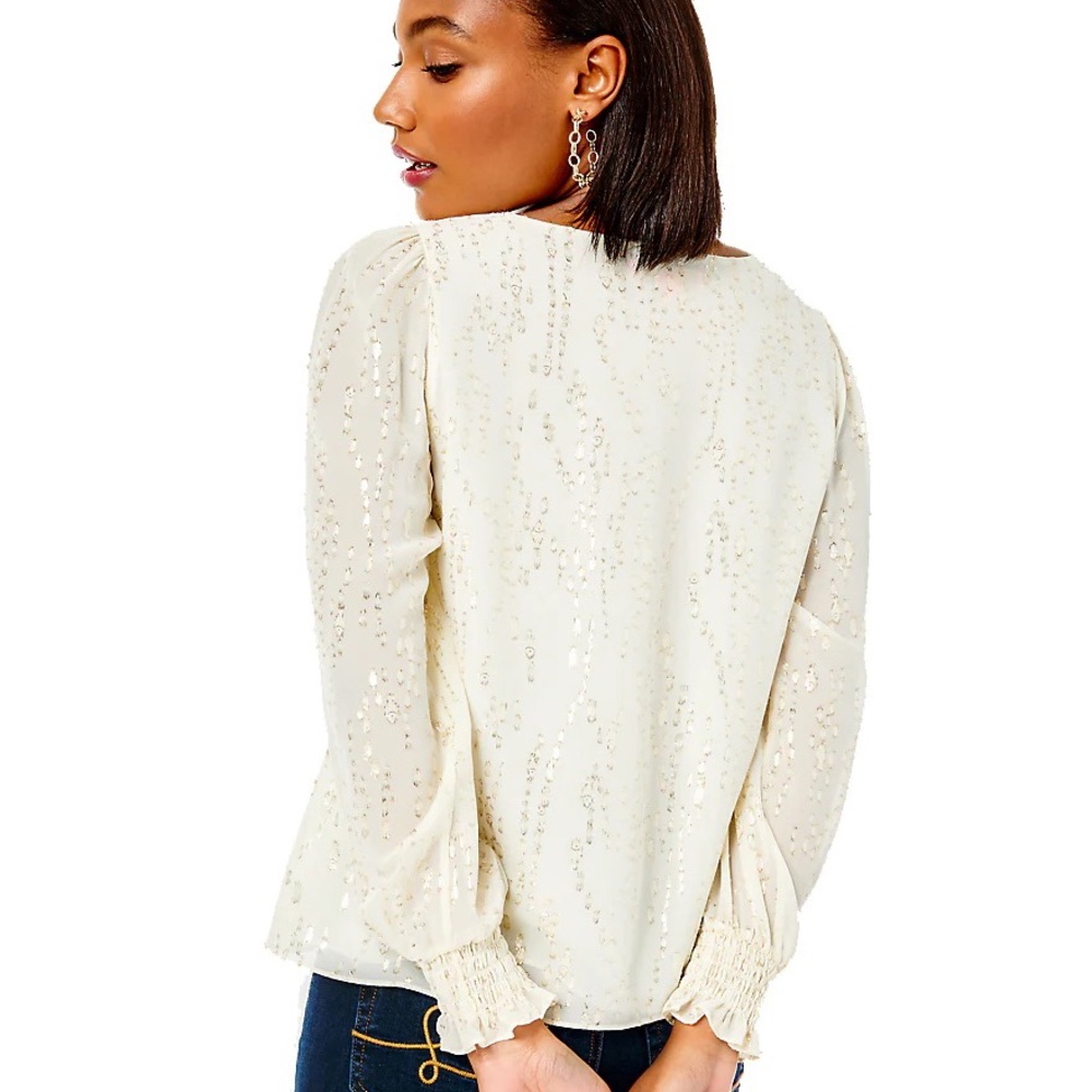Lilly Pulitzer Idina Silk Top View 5